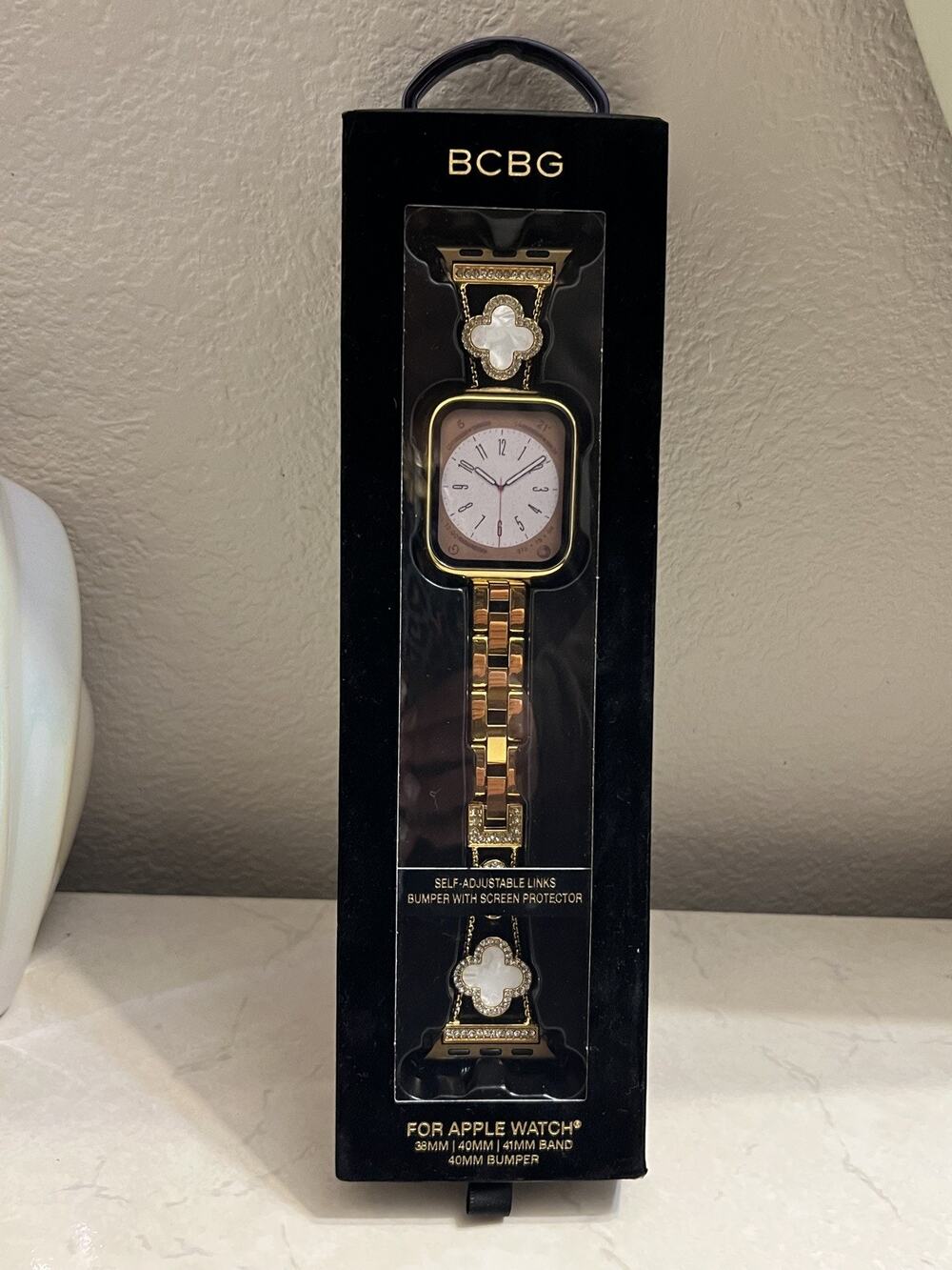 BCBG Gold Floral Apple Watch Band – 38/40/41mm Elevate your Apple Watch